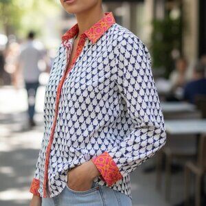 French Curve 100% Cotton Button Down Shirt M #180C